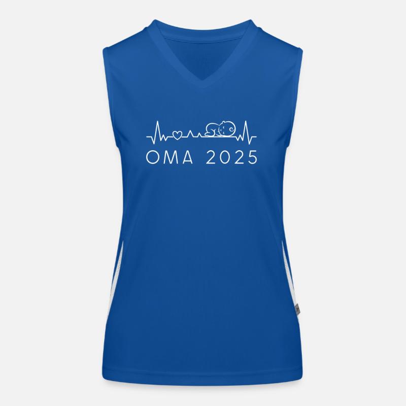 Oma 2025 Baby Herzschlag Puls Nachwuchs Verkünden Funktionelles Kontrast-Tank Top für Frauen