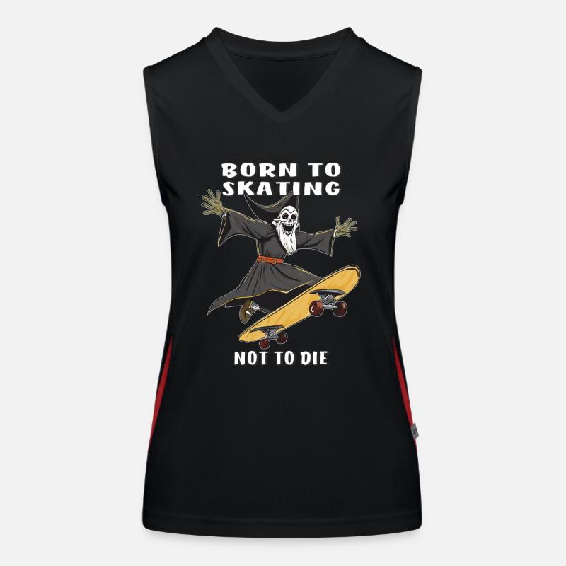 SENSENMANN SKATEBOARD BORN TO SKATING NOT TO D Funktionelles Kontrast-Tank Top für Frauen