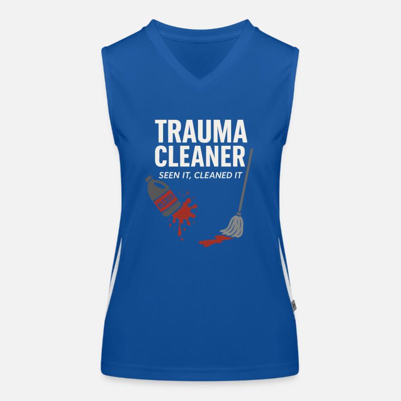 Forensic Cleaner Dark Humor Tatort Biohazard Funktionelles Kontrast-Tank Top für Frauen