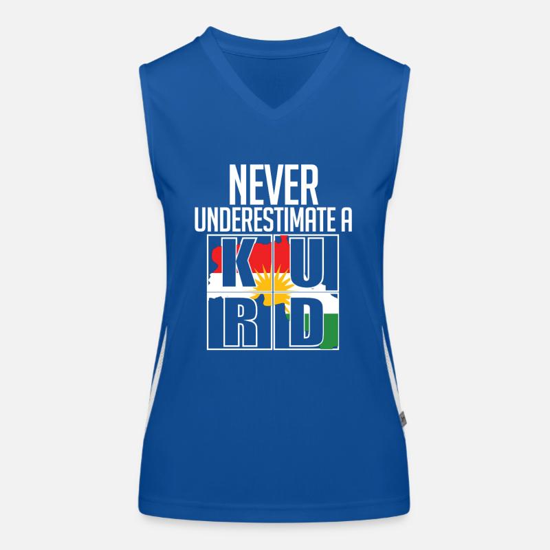 Kurdistan Kurde Kurden Never Underestimate A Kurd Funktionelles Kontrast-Tank Top für Frauen