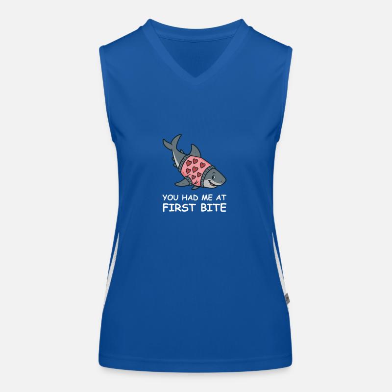 Pull requin avec cœur – Vous m’avez eu à la première bouchée Débardeur respirant contrasté Femme