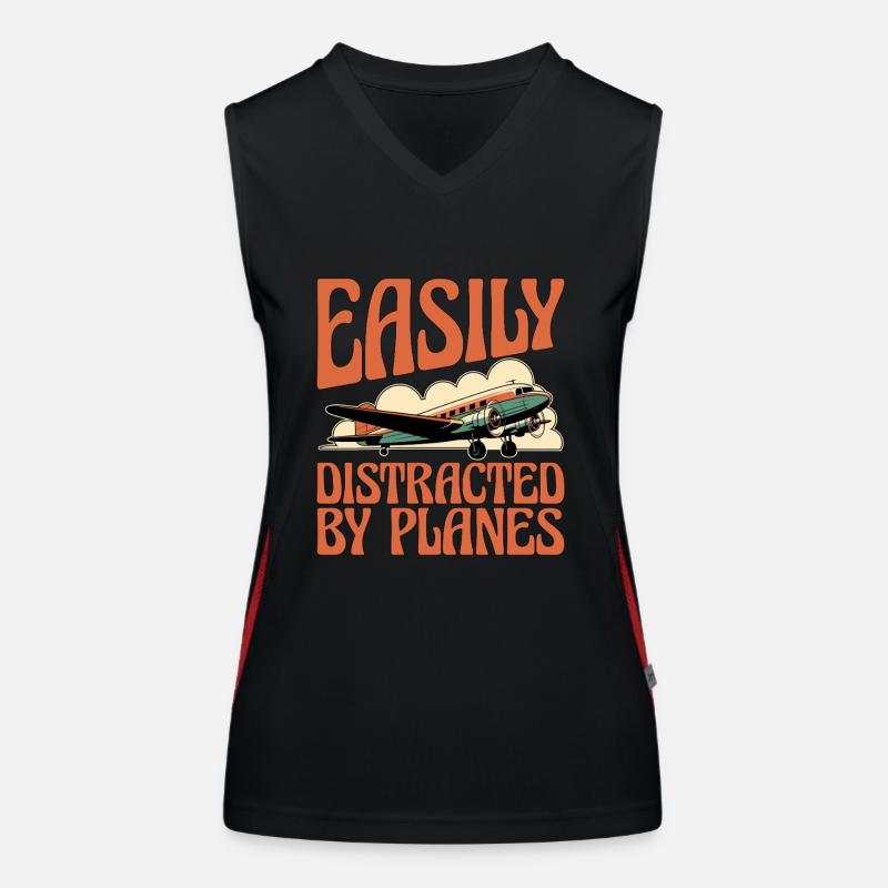 Flight Instructor Easily Distracted By Aviation Women's Functional Contrast Tank Top