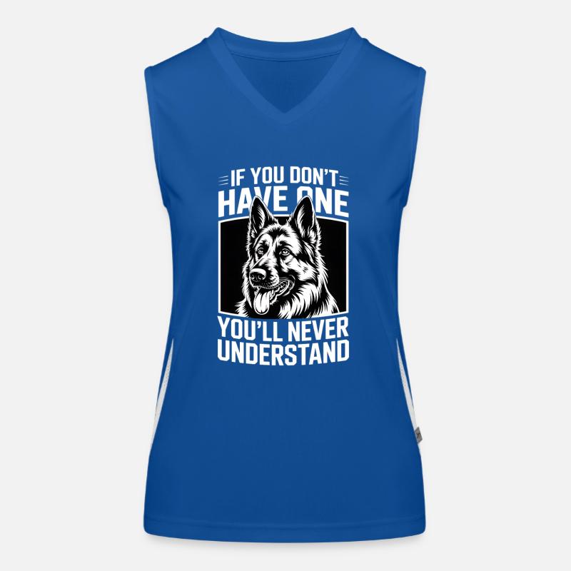 German Shepherd Design Dogs Love Women's Functional Contrast Tank Top