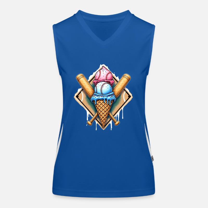 Baseball Eis Baseballschläger Funktionelles Kontrast-Tank Top für Frauen