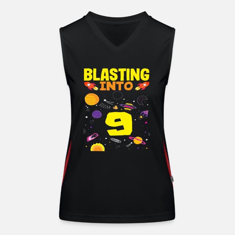 Rocket launch into the ninth year Women's Functional Contrast Tank Top
