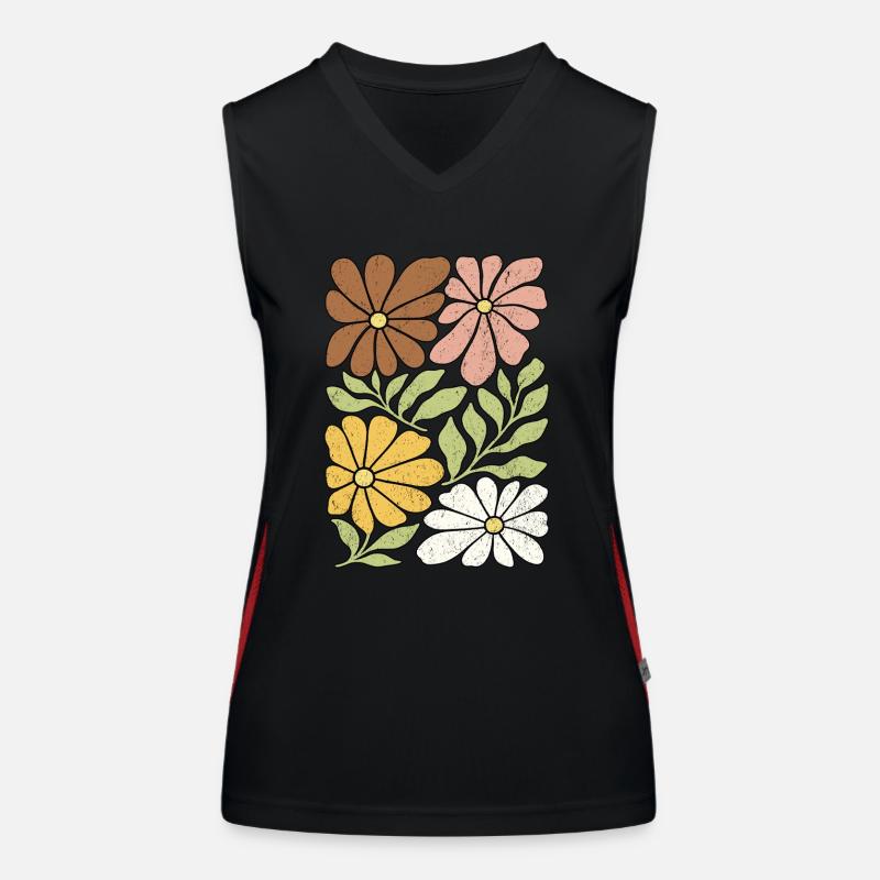 Wildblumen Boho Funktionelles Kontrast-Tank Top für Frauen