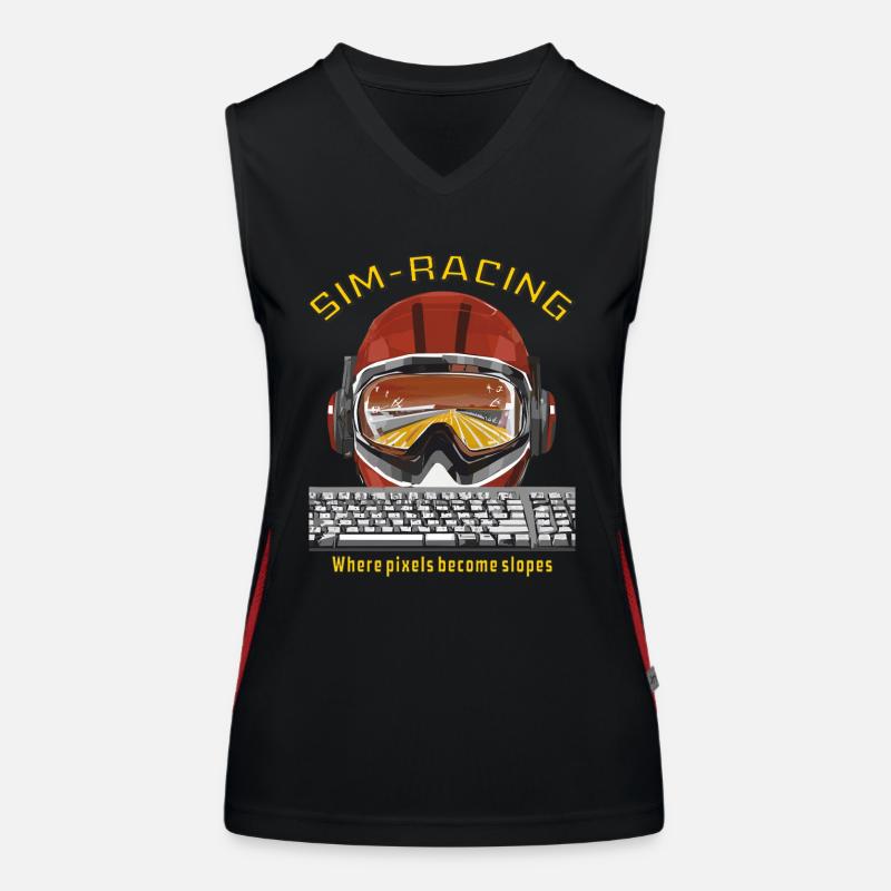 SIM RACING Là où les pixels deviennent des pentes Débardeur respirant contrasté Femme