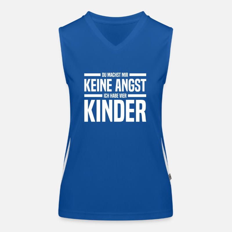 Vier Kinder Eltern Vater Mutter Funktionelles Kontrast-Tank Top für Frauen