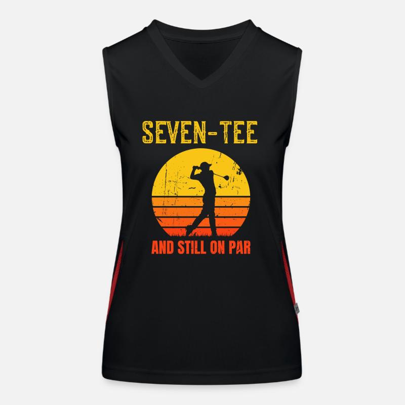 Seven-Tee 70. Geburtstag Siebzig Golf Retro Funktionelles Kontrast-Tank Top für Frauen