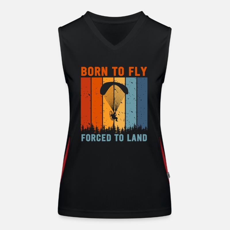 Born To Fly Forcé D’atterrir Paramoteur Débardeur respirant contrasté Femme