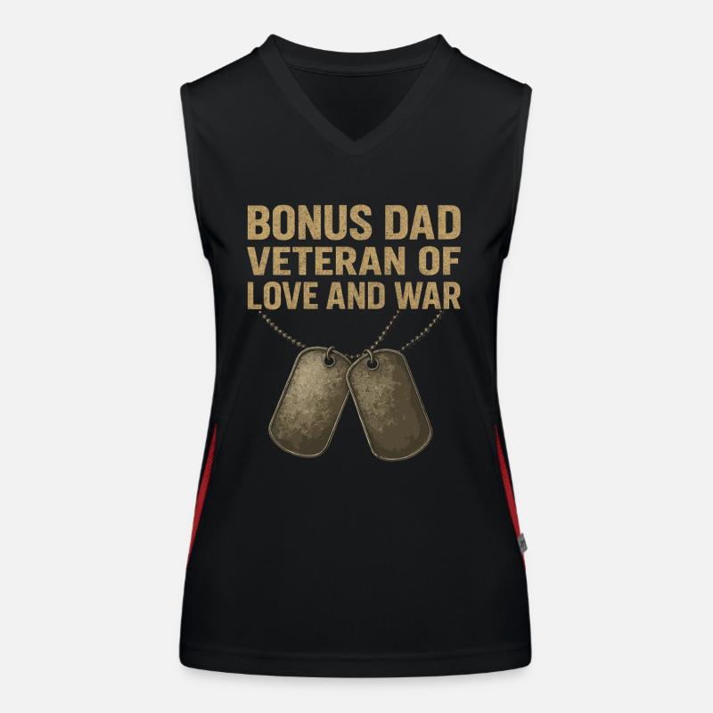 Papa bonus - Vétéran avec plaques d’identité Débardeur respirant contrasté Femme