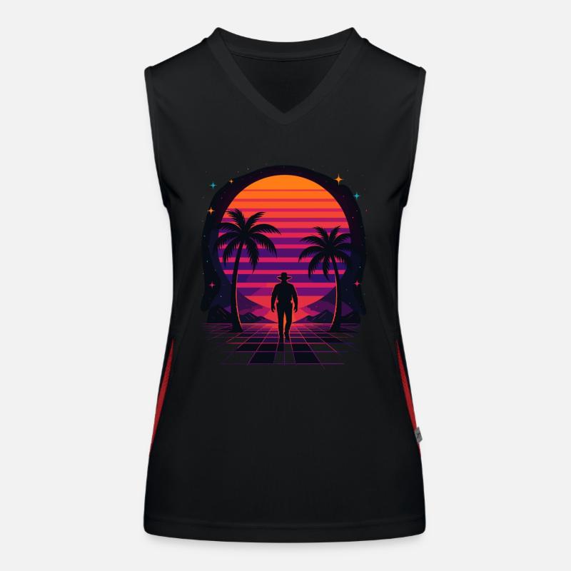 Synthwave Cowboy - Clothing Desert Women's Functional Contrast Tank Top