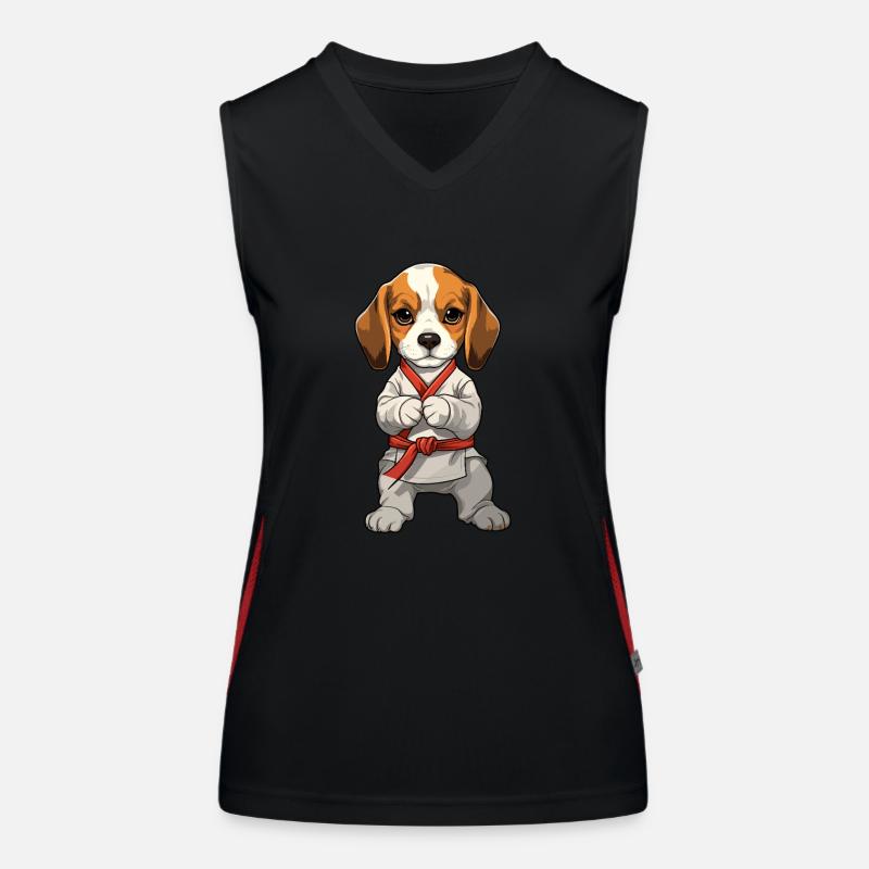 Karaté Beagle chiot illustration pour Débardeur respirant contrasté Femme