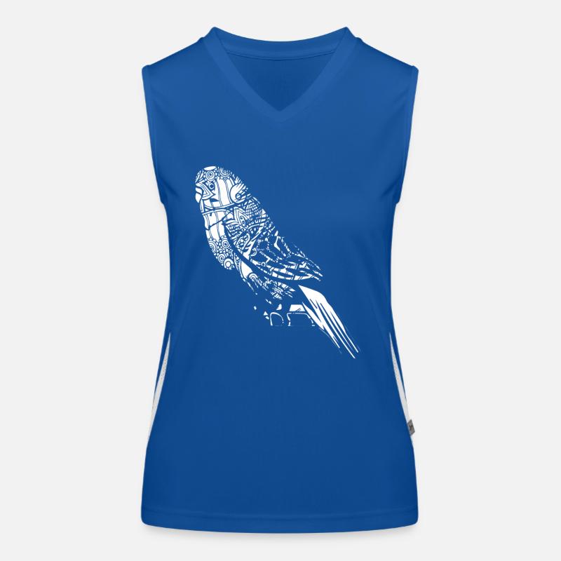 Parakeet Floral Pattern Women's Functional Contrast Tank Top