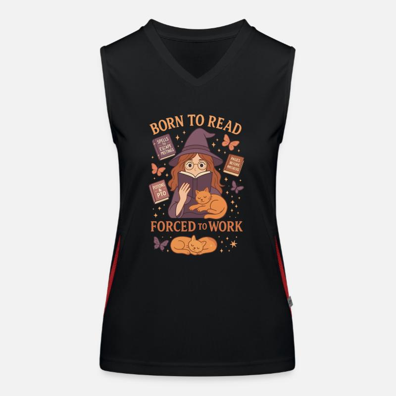 Born to Read, Forced to Work Women's Functional Contrast Tank Top