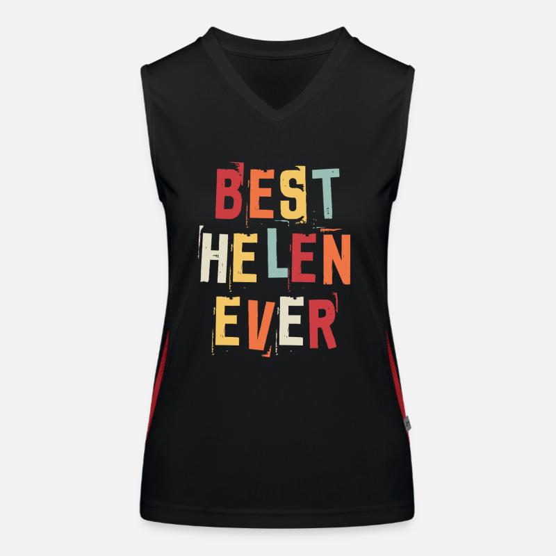 Best Helen Ever Retro First Name Text Saying Women's Functional Contrast Tank Top