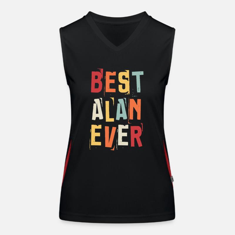 Best Alan Ever Retro First Name Text Saying Women's Functional Contrast Tank Top