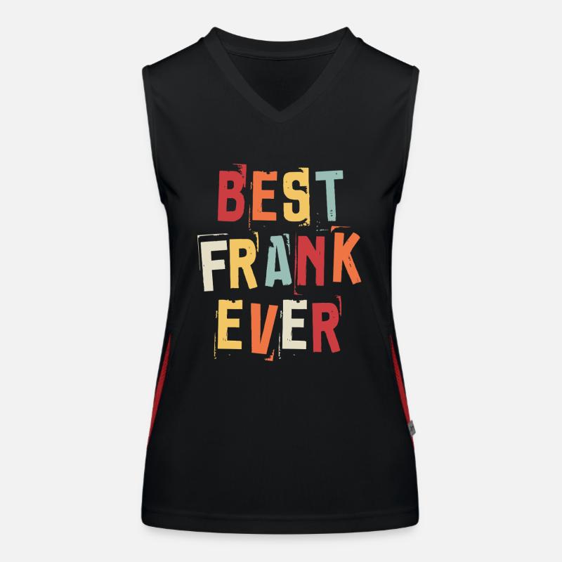 Bester Frank Ever Retro Vorname Text Spruch Funktionelles Kontrast-Tank Top für Frauen