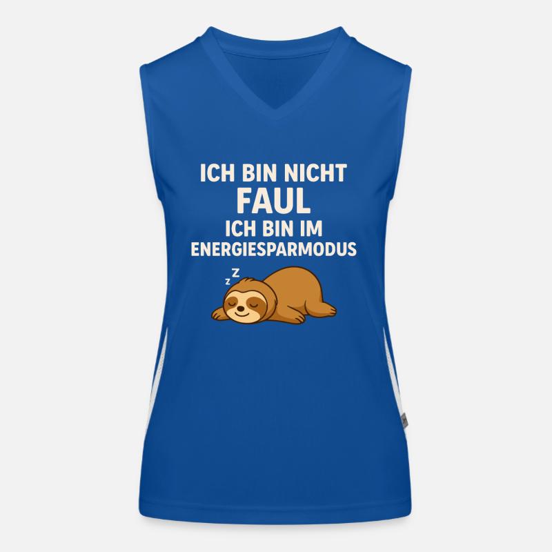 Not lazy – in power saving mode – sloth Women's Functional Contrast Tank Top