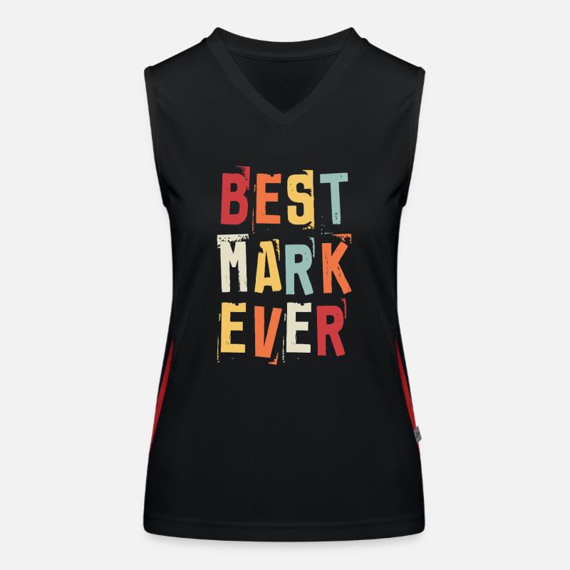 Bester Mark Ever Retro Vorname Text Spruch Funktionelles Kontrast-Tank Top für Frauen