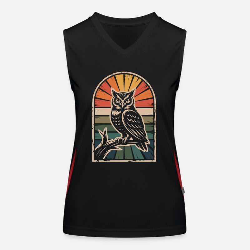 Vintage Eule Vogel Funktionelles Kontrast-Tank Top für Frauen