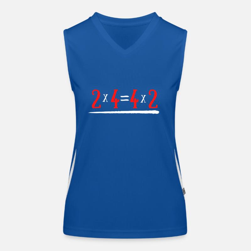 Equation maths humor 2*4= 4*2 Women's Functional Contrast Tank Top