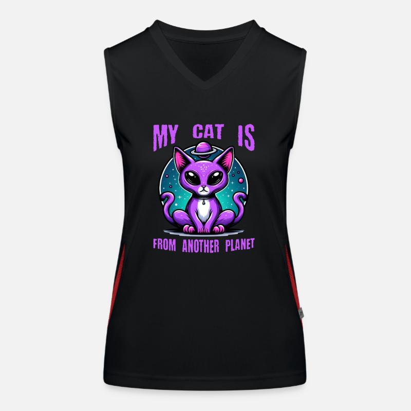Cat Astronaut Cat Lover Women's Functional Contrast Tank Top