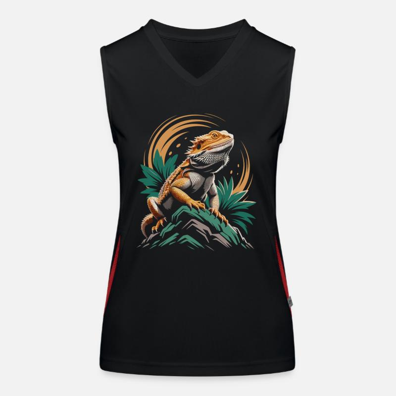 Bartagame Reptil Echse Funktionelles Kontrast-Tank Top für Frauen