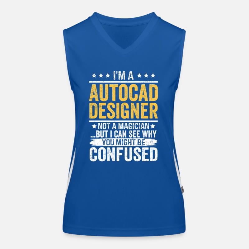 AutoCAD Designer - Drôle Pas un magicien Citation Cadeau Débardeur respirant contrasté Femme