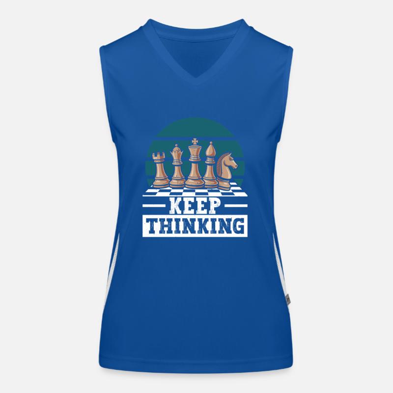 Chess Brain Teaser Chess Sports Keep Thinking Women's Functional Contrast Tank Top