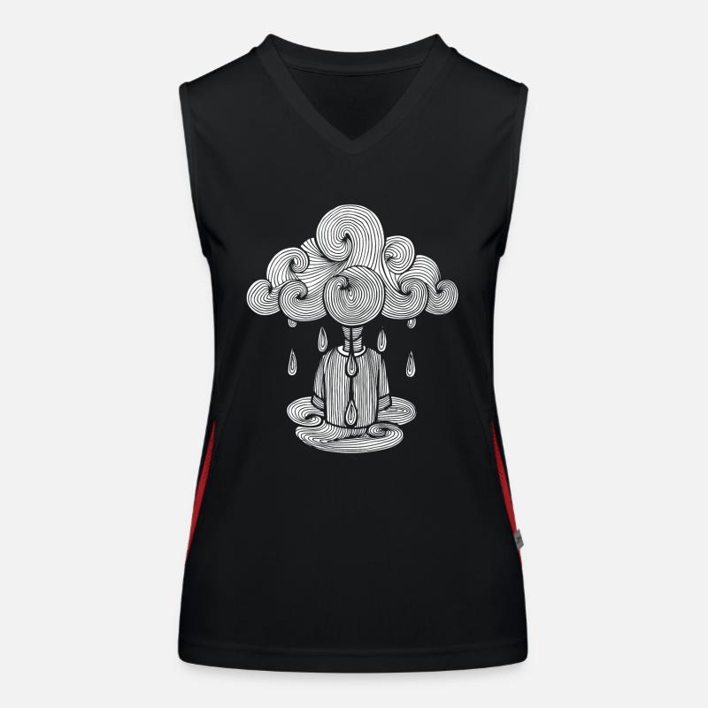 cloud, Monday cloud rain, Monday is bad ... Women's Functional Contrast Tank Top
