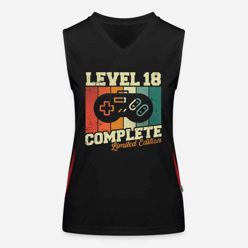 18 Geburtstag Geschenk - Level 18 Complete Funktionelles Kontrast-Tank Top für Frauen