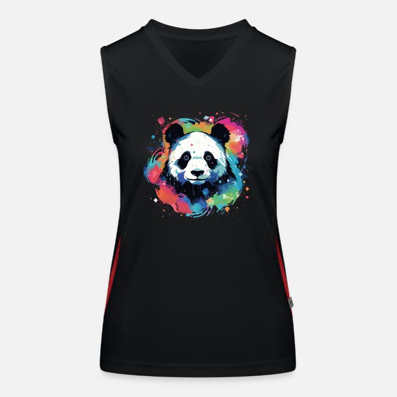 Panda Bear Paint Funktionelles Kontrast-Tank Top für Frauen
