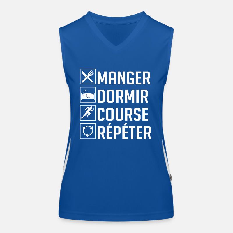 Manger, Dormir, Course, Répéter Débardeur respirant contrasté Femme