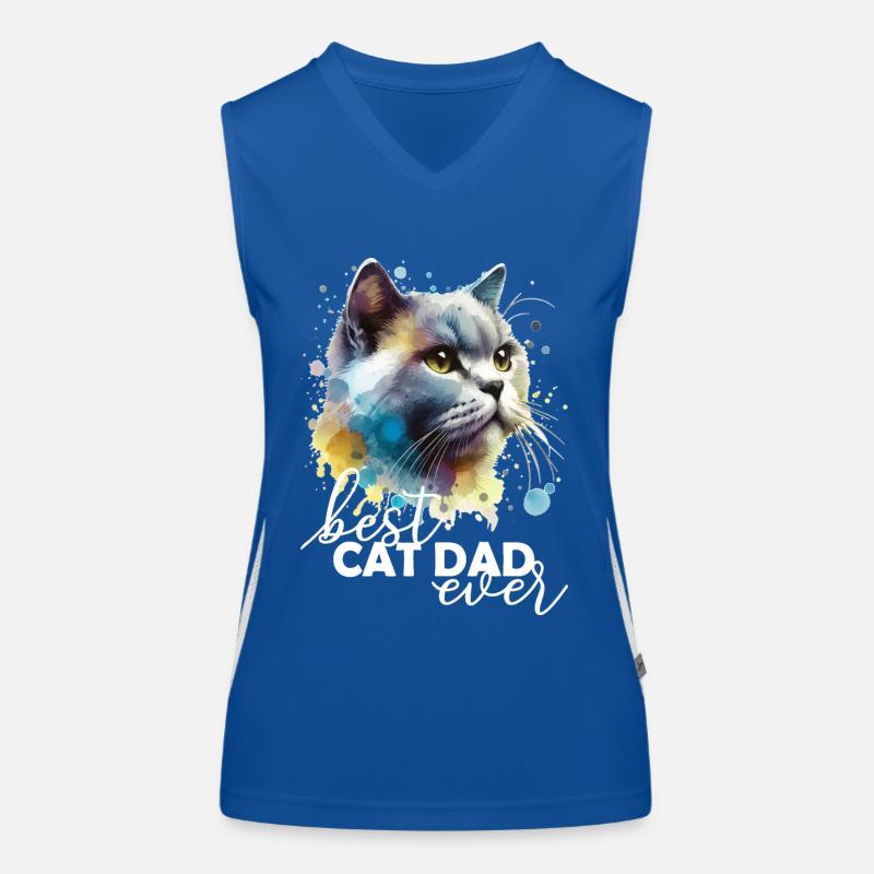 Bester Katzenpapa Ever Funktionelles Kontrast-Tank Top für Frauen