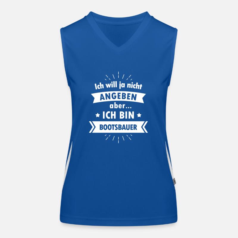 Bootsbauer Tshirt - Ich bin Bootsbauer Funktionelles Kontrast-Tank Top für Frauen