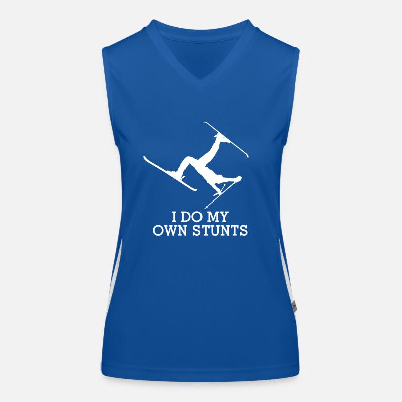 SKI winter sport skiing gift Women's Functional Contrast Tank Top