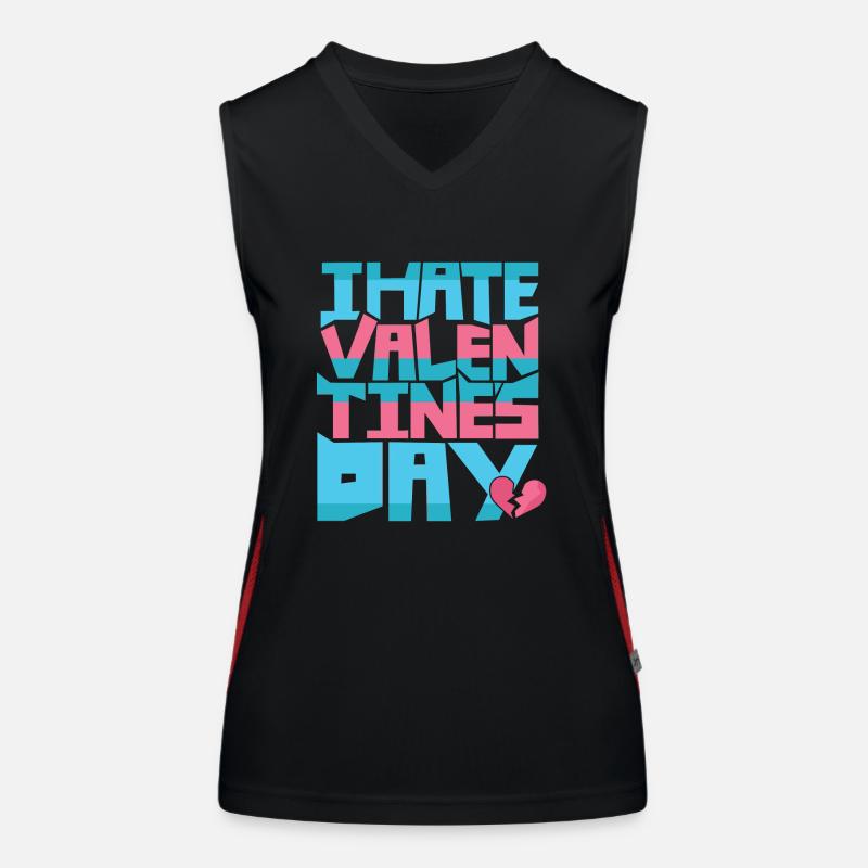 je déteste Saint Valentin Débardeur respirant contrasté Femme