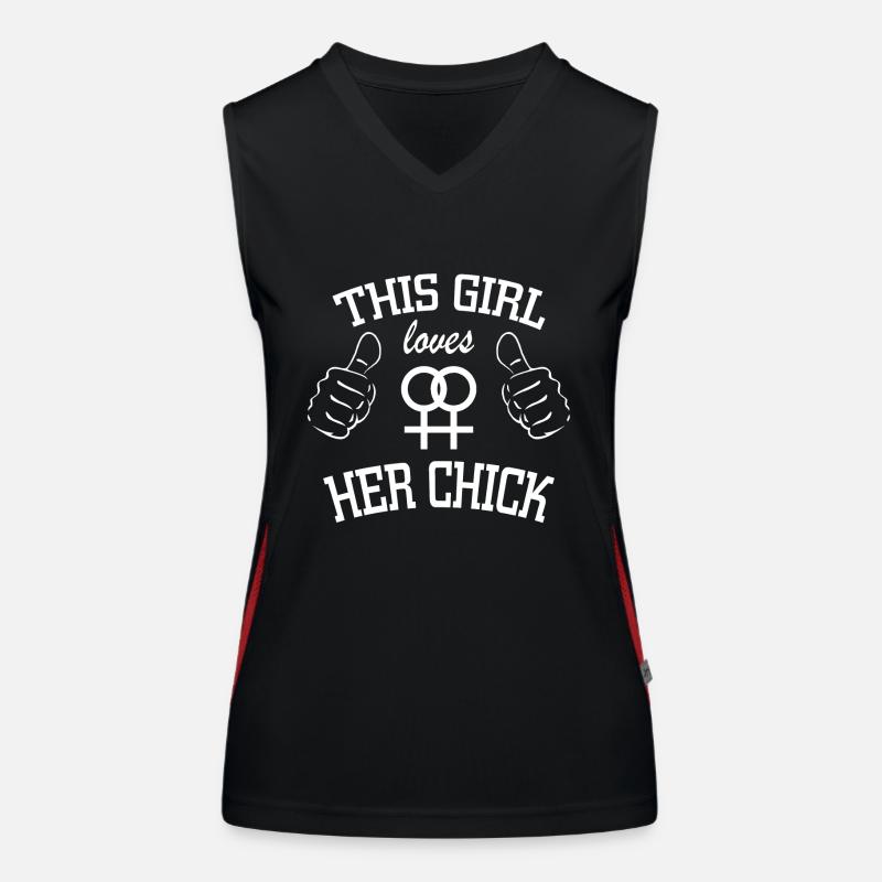 Dieses Mädchen liebt ihr Küken Funktionelles Kontrast-Tank Top für Frauen