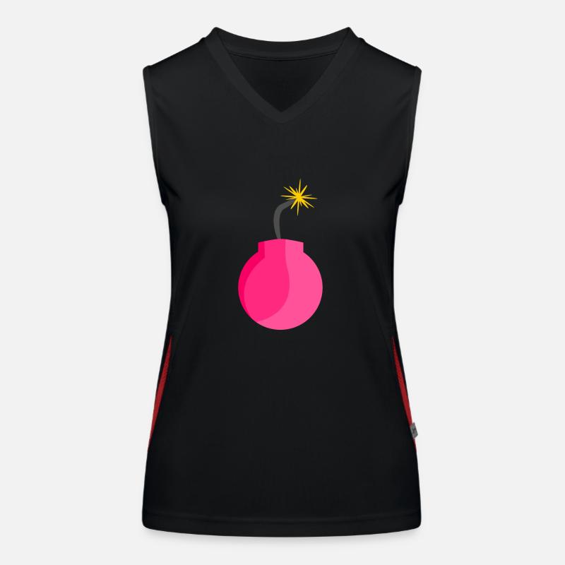 Icône de bombe rose Débardeur respirant contrasté Femme
