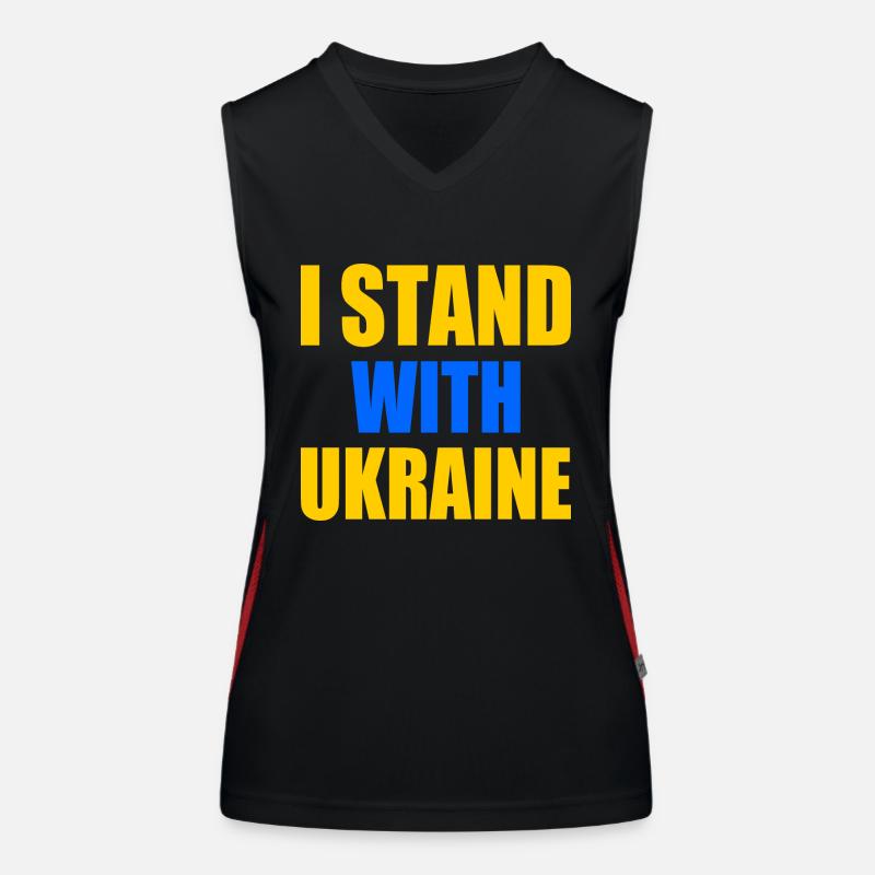 I stand with ukraine Funktionelles Kontrast-Tank Top für Frauen