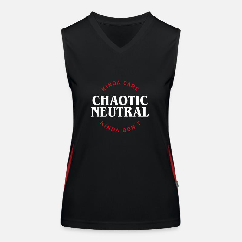 Chaotic Neutral Alignment Kinda Care Kinda Dont Women's Functional Contrast Tank Top