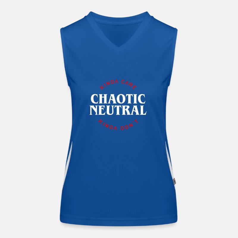 Chaotic Neutral Alignment Kinda Care Kinda Dont Women's Functional Contrast Tank Top