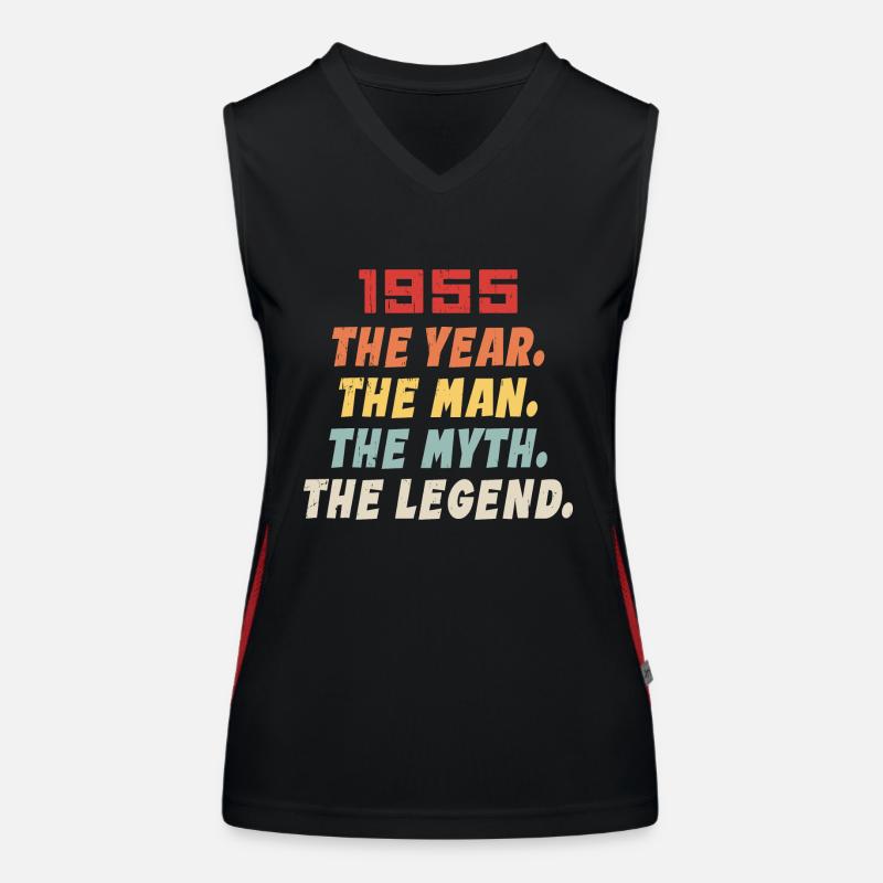 1955 Geburtstagsgeschenk, die Legenden geboren 1955 Funktionelles Kontrast-Tank Top für Frauen
