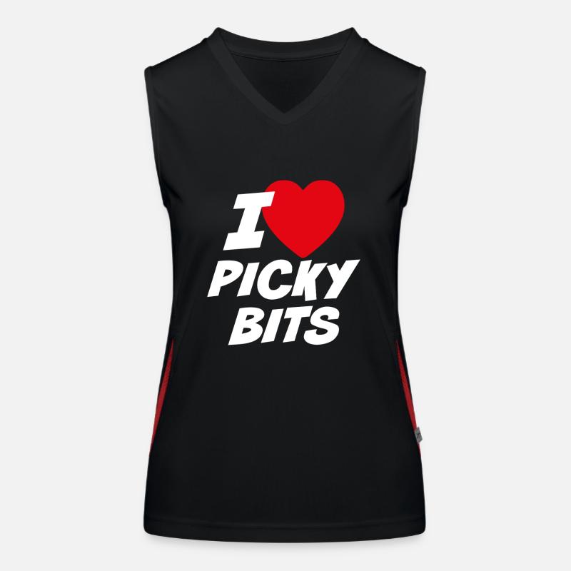 Ich liebe wählerische Bits Funktionelles Kontrast-Tank Top für Frauen