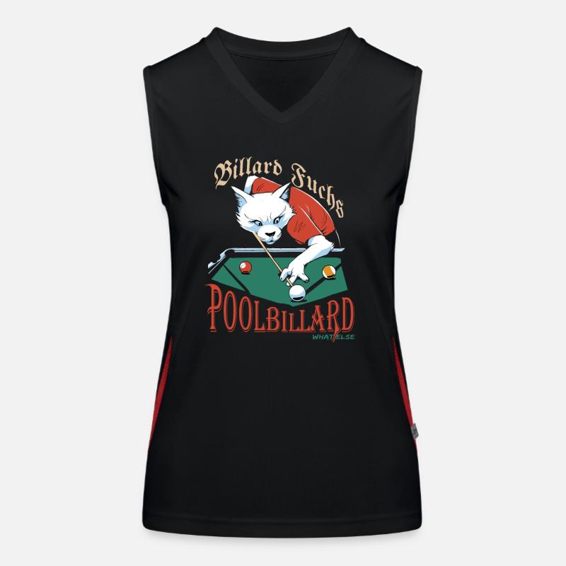 Poolbillard was sonst, Billard Fuchs mit Spruch Funktionelles Kontrast-Tank Top für Frauen