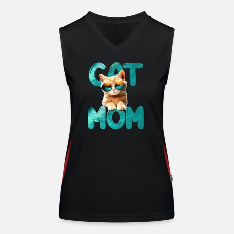 Katzenmutter Funktionelles Kontrast-Tank Top für Frauen