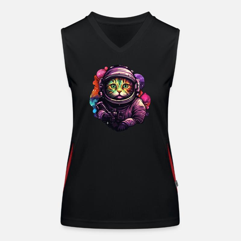 Astro Cat Women's Functional Contrast Tank Top