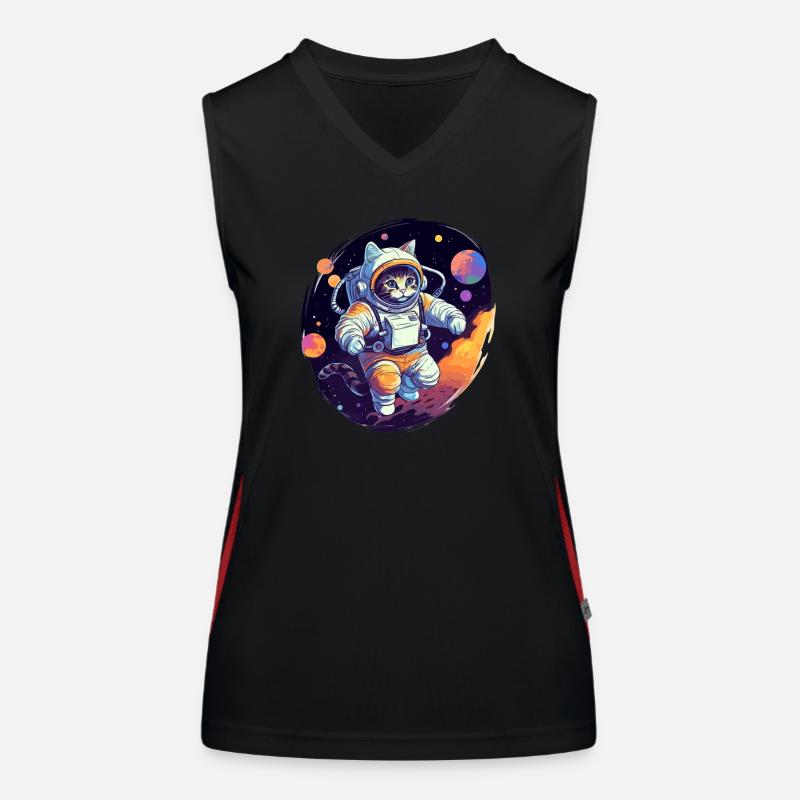 Cat Space Astro Women's Functional Contrast Tank Top