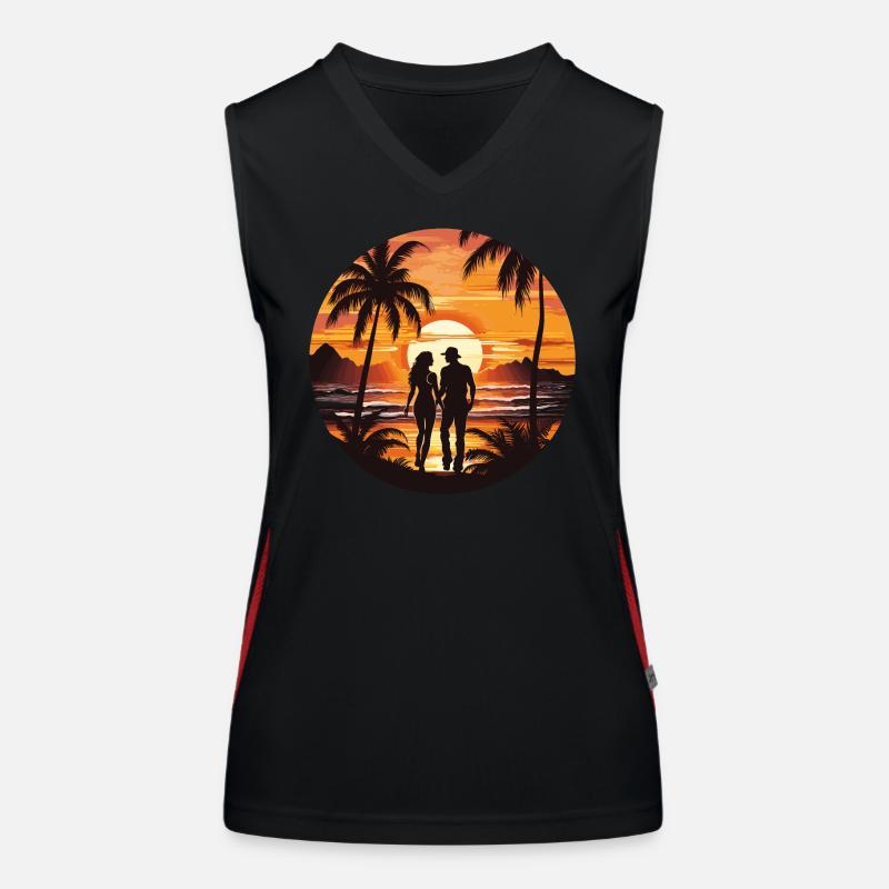 Plage Coucher de soleil Débardeur respirant contrasté Femme